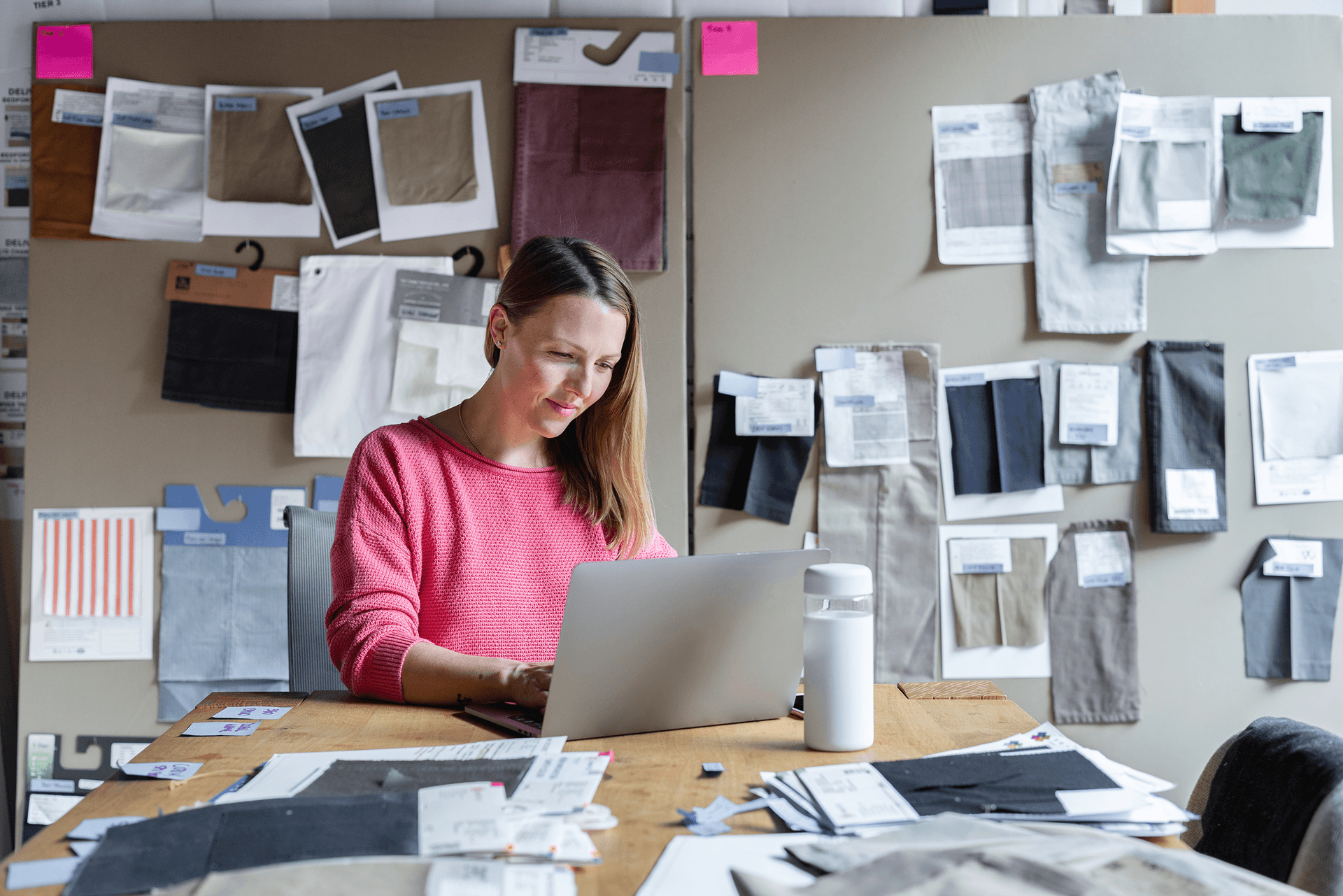 Woman working on laptop