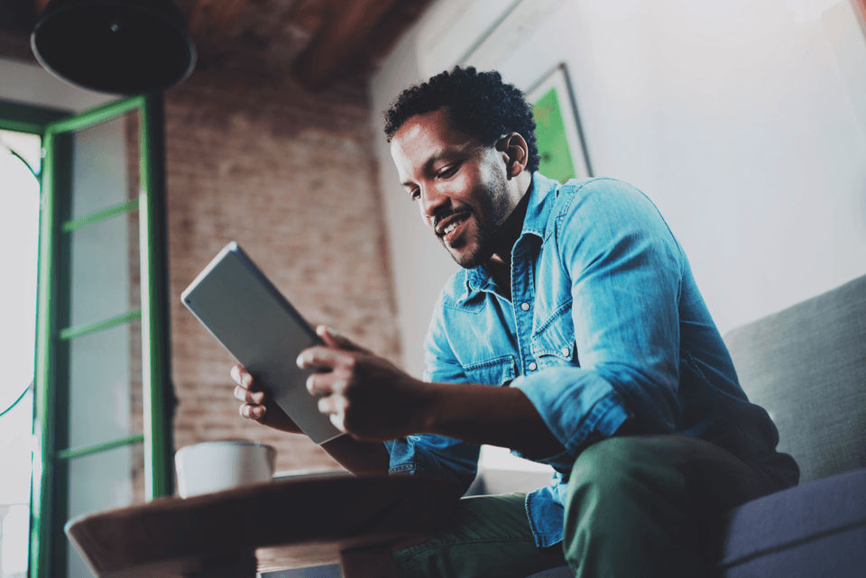 young investor on a tablet